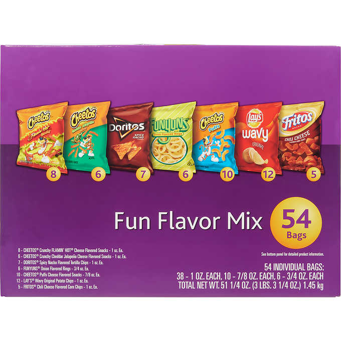 Frito Lay Fun Flavor Variety, 54ct