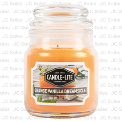 Candle Lite Glass Jar Orange Van Dreamsicle 3 Oz