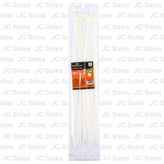 Kingman Cable Tie 0.19" X 13.78" White 25Pcs