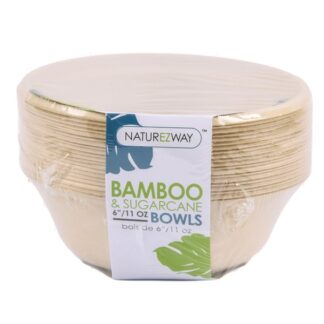 Naturezway Bamboo Bowls 6" 11 Oz