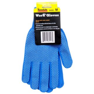 Gloves Pvc Dotted Palm Blue Med