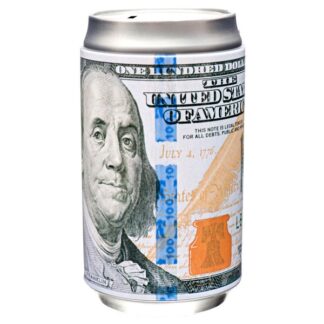 Coin Bank Tin Us $100 New Bill 3.75" X 7.75" #23645A