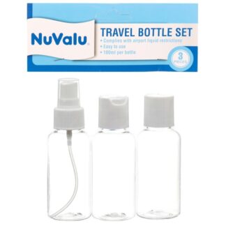 Nuvalu Plastic Travel Bottle 100Ml/44G 3Pcs Set