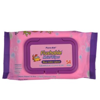 Pure-Aid Flushable Wipes 54Ct Pink