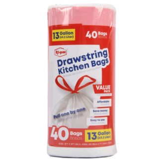 Drawstring Trash Bag 13 Gal 40Ct