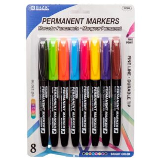 Bazic Permanent Marker 8 Asst Colors #1290