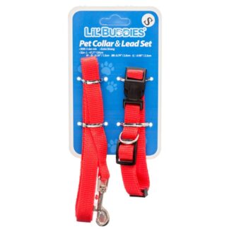 Lil' Buddies Dog Collar & Leash Set W/3 Size Mix