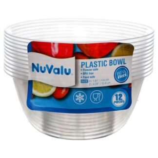 Nuvalu Plastic Bowl Rd 12Pcs D4"X2" 115G Clear Only