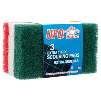 Ufo Scouring Pads 3 Pc Extra Thick Assorted Color