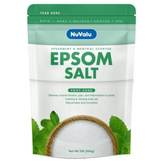Nuvalu Epsom Salt 16 Oz Foot Soak Spearmint & Menthol