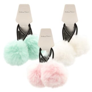 Hair Tie W/ Pom-Pom 2 Pcs Asst Clr