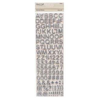 Angels Craft Alphabet Stickers Silver Glitter