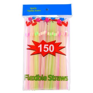 Straw Flexible Assorted Neon Color