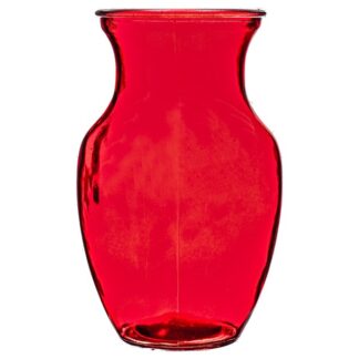Glass Vase 8" Red