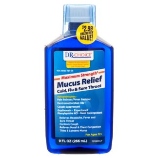 Drx Choice Mucus Relief Cold,Flu & Sore Throat 9 Oz