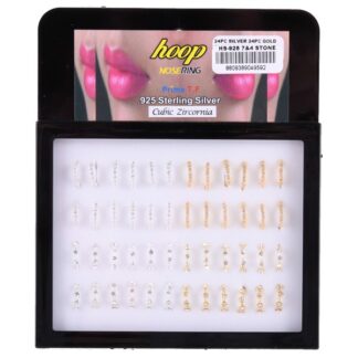 Nose Ring 925 Sterling Silver & Gold