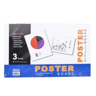 Bazic Poster Board 22"X14" White 3 Sheets