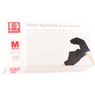 Medical Grade Synthetic Vinyl Gloves Black Medium