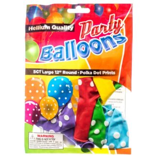 Balloon Polkadot 5 Ct Asst Clr