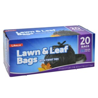Lawn & Leaf  Bags 39Gal/20Ct Black  W/ Twist Ties