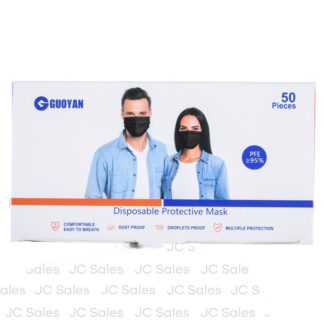 Disposable Face Mask Black W/ Black Filter 50 Ct