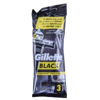 Gillette Black Fixed Razor 3 Ct