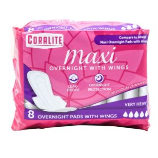 Coralite Overnight Pads W/Wings 6 Ct