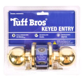 Tuff Bros Door Keyed Entry Lock Gold #Kw-36882Gd