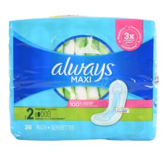 Always Maxi Super Pads W/Wings Size2/26 Ct
