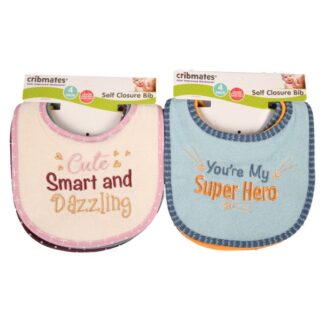 Double Terry Sayings Bib 4 Pk