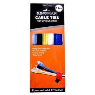 Kingman Cable Tie 12Pcs Mixed Clrs