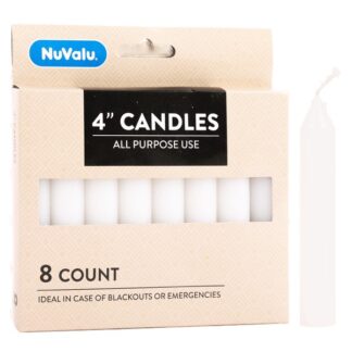 Nuvalu Candle All Purpose 4" 8Ct White