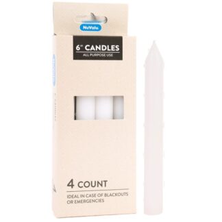 Nuvalu Candle All Purpose 6" 4Ct White