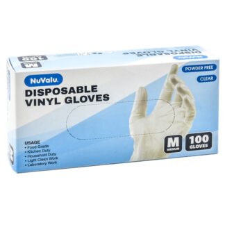Nuvalu Vinyl Glove Disposable 100Ct Size M
