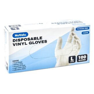 Nuvalu Vinyl Glove Disposable 100Ct Size L