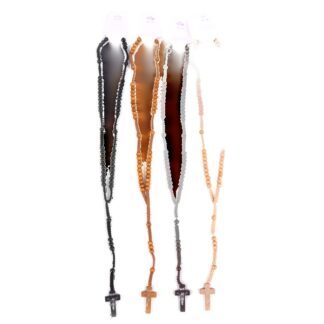 Wood Beads Cross Necklace