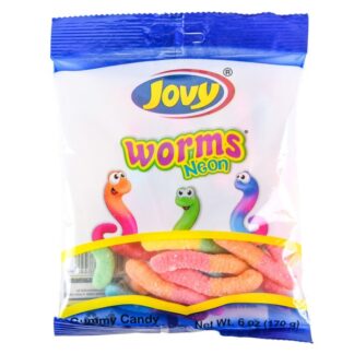 Jovy Gummy Worms Neon 6 Oz