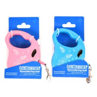 Lil' Buddies Dog Leash Retractable 3M W/Asst Clrs