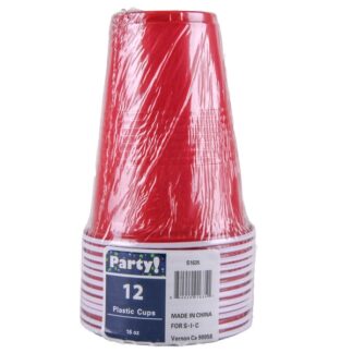 Party Cups Red 16 Oz 12 Ct