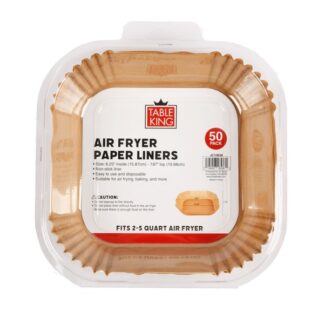 Table King Air Fryer Paper Liners 7.87" Square 50Pk