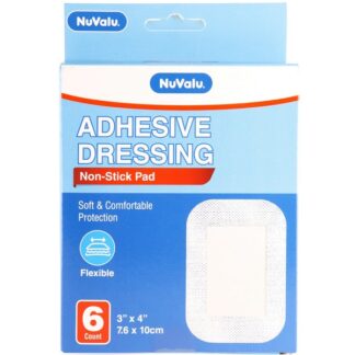 Nuvalu Dressing Adhesive Bandage 3In X 4In 6 Pc
