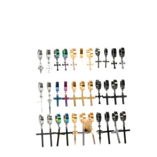 Earring 1Pc Asst Size/Finish Cross