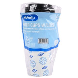 Nuvalu Paper Cup Printed W/Lid 16 Oz. 6Ct
