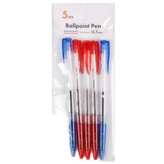 Pen Ball Point 5Pcs Red & Blue