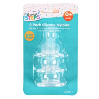 Gentle Steps Silicone Nipples Fast & Slow Flow Asst 3 Pk