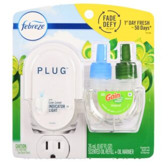 Febreze Plug Starter Kit Gain Original Oil Refill .87 Oz