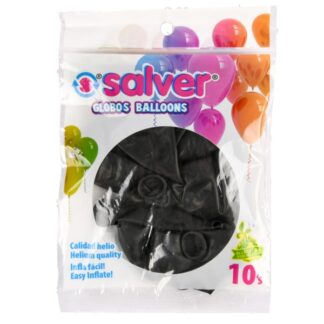 Salver Balloons Standard Black 12In 10Pk