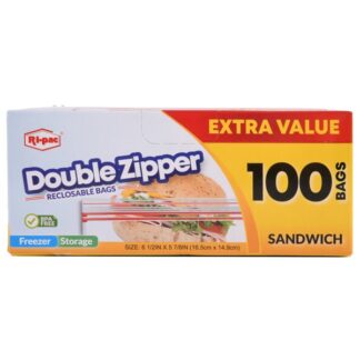 Ri-Pac Double Zipper Sandwich Bag 100 Ct
