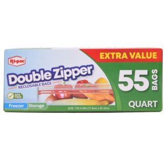 Ri-Pac Double Zipper Bag Quart 55 Ct