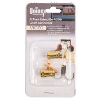 Uninex Video Crimp On Cable Connector Rg59 2 Pk
